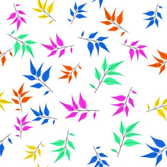 Texture with flowers and plants. Floral ornament. Original flowers pattern.