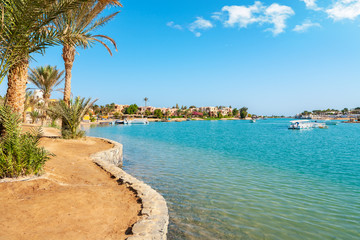 Town of El Gouna waterfront. Egypt