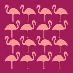 Design pink flamingos creative pattern
