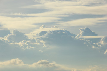 Cumulonimbus cloud with sky and sun light background