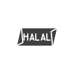 Halal logo vector icon. filled flat sign for mobile concept and web design. Halal label glyph icon. Symbol, logo illustration. Vector graphics