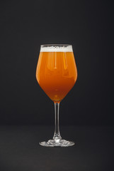 a glass of fresh unfiltered wheat cold beer