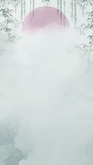 Gray blank leafy frame vector