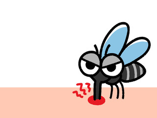 血を吸う蚊　コピースペース