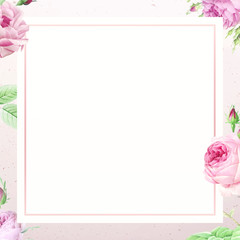 Obraz premium Pink rose pattern on white background vector