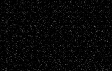 黒地に白い掠れ模様の和柄：輪違麻の葉