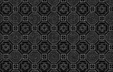 黒地に白い掠れ模様の和柄：蜀江