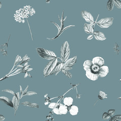 Obraz premium Gray floral wallpaper design vector