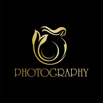 Photography logo with mermaid design concept 