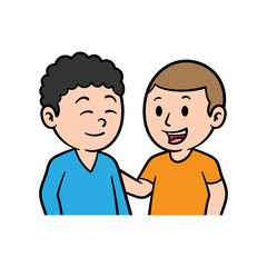 Cartoon Two Friends Talking Illustration