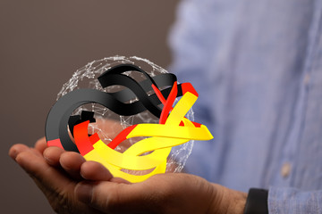 Abstract of germany map network, internet and global connection concept, Wire Frame 3D