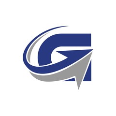 G logo design with arrow concept