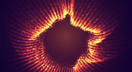 vector orange with red stream of luminous particles