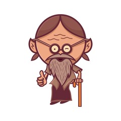 Grandfather funny cartoon character