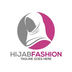 Hijab logo fashion and moslem icon design