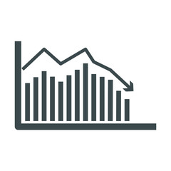Fototapeta premium Candle stick chart graph stock exchange investment trading. Bullish point, downtrend chart. The fall of small business
