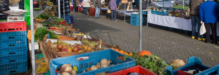 Eco market. Vegetable and fruit market. Maatschappij van Weldadigheid Frederiksoord Drenthe...