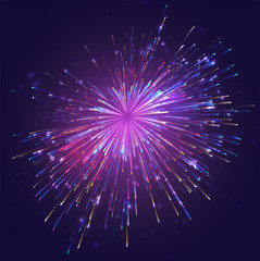 multicolored vector fireworks, explosion of joy in the sky