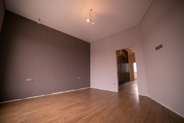 Room in the house apartment right after the renovation. New and without furniture