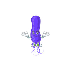 A cartoon image of blue spirila in smirking face