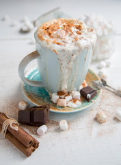 Hot chocolate with marsmallow candies