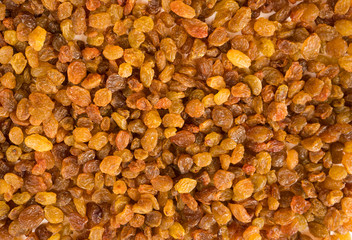 Sweet dried grapes. Delicious background or wallpaper. Sweet raisins, can be used as background.