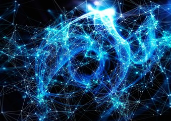 幾何学的な青い光線
