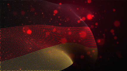Vector bright glowing country flag of abstract dots. Germany