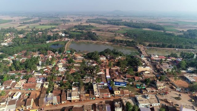 indian vilege river and old madel houses