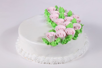 Obraz na płótnie Canvas Cake with cream flowers
