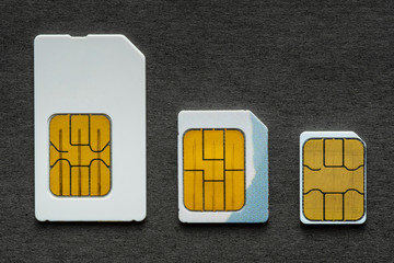Sim card on a black background.