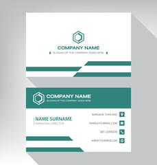 Modern. vector business card template. design green and white color