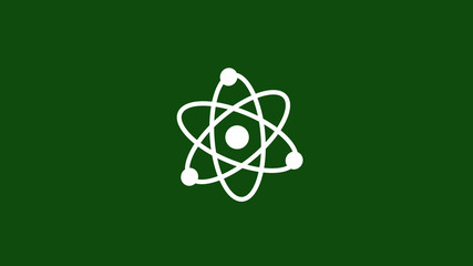 Atom icon on green dark background,Best atom icon