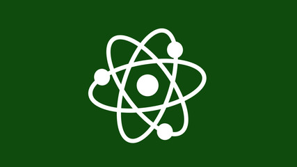 Atom icon on green dark background,Best atom icon