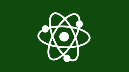Atom icon on green dark background,Best atom icon