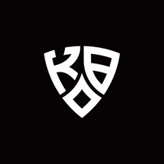 Naklejka premium KB monogram logo with modern shield style design template
