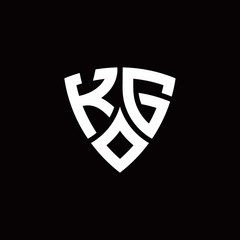 KG monogram logo with modern shield style design template