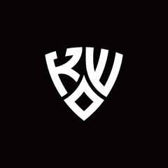 KW monogram logo with modern shield style design template