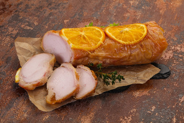 Chicken roll with orange