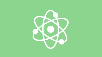White atom icon on green light background,New atom icons