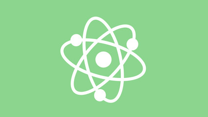 White atom icon on green light background,New atom icons