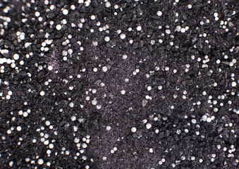 Filter contents for purification and filtration of water with ion exchange. Protection against chlorine and heavy metals, odors, macro photography