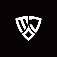 Naklejka premium MJ monogram logo with modern shield style design template
