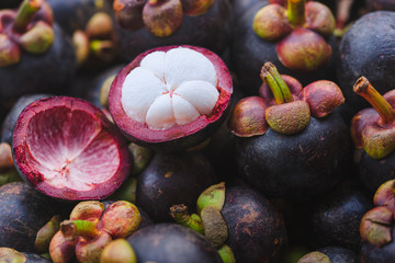Fresh ripe mangosteen fruits, Tropical fruit