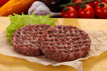 Raw burger cutlet