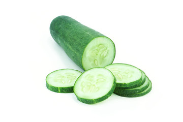 cucumber slice, isolated on a white background