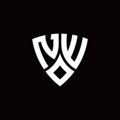 NW monogram logo with modern shield style design template