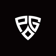PG monogram logo with modern shield style design template