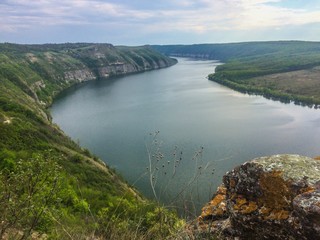 Panorama of a winding Dniester River