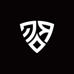 QR monogram logo with modern shield style design template